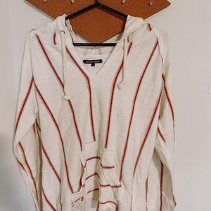 stripped White beachy drugrug/ coverup!